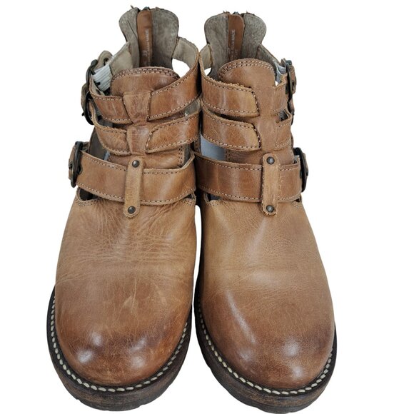 Dromedaris Kelsey Leather Chelsea Boots Size 39 US 8.5-9 Beige Western Buckle - Picture 3 of 13